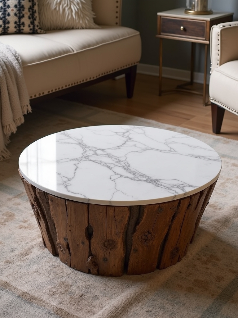 rustic marble top table
