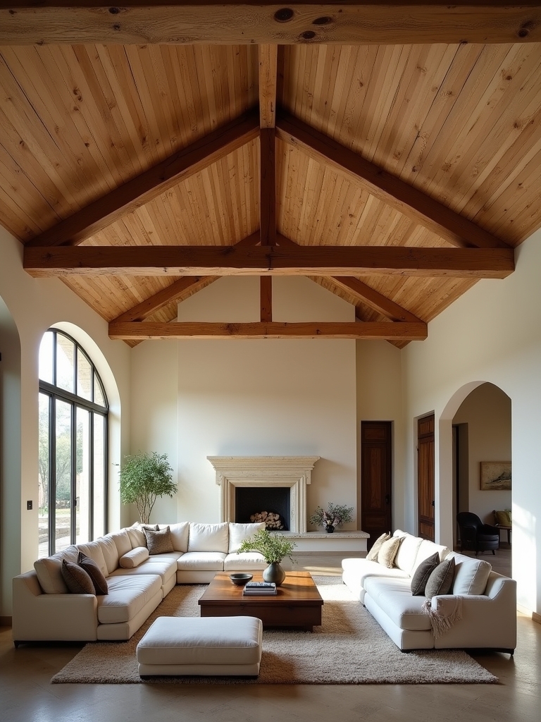 rustic wooden beam accents