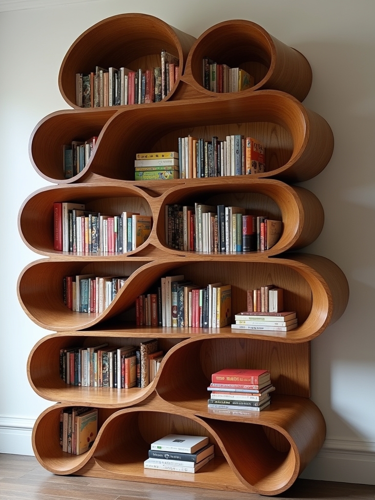 sculptural bookshelf artistic functionality