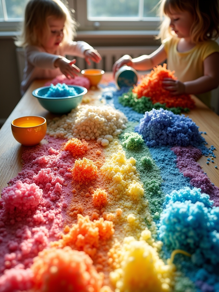 sensory play with homemade materials