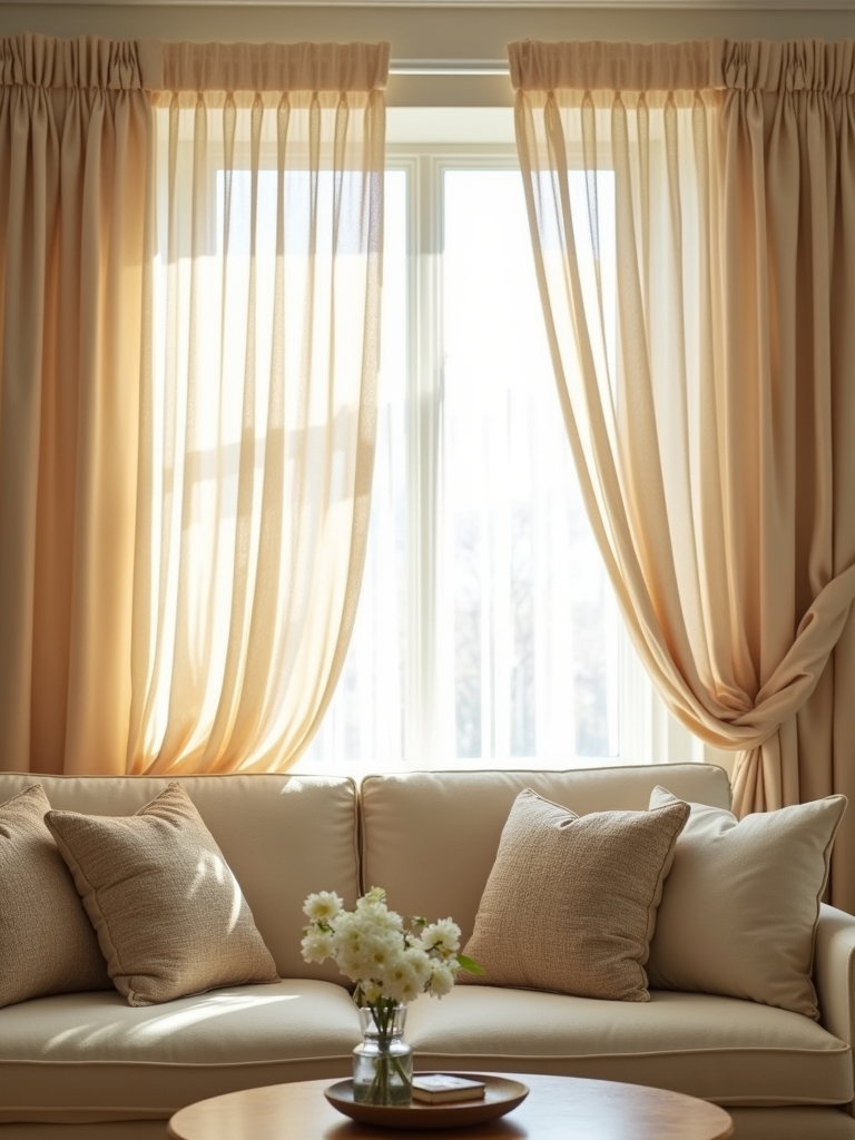 sheer beige curtains elegance