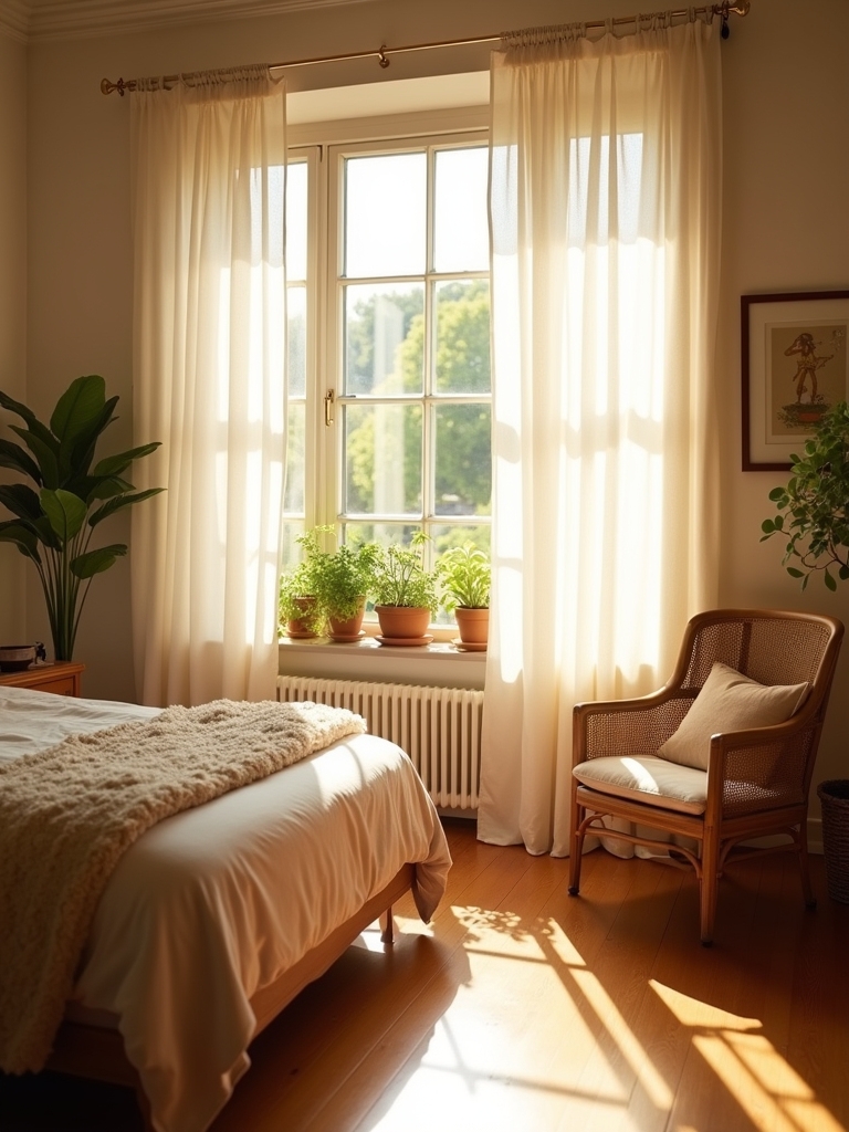 sheer curtains enhance natural light