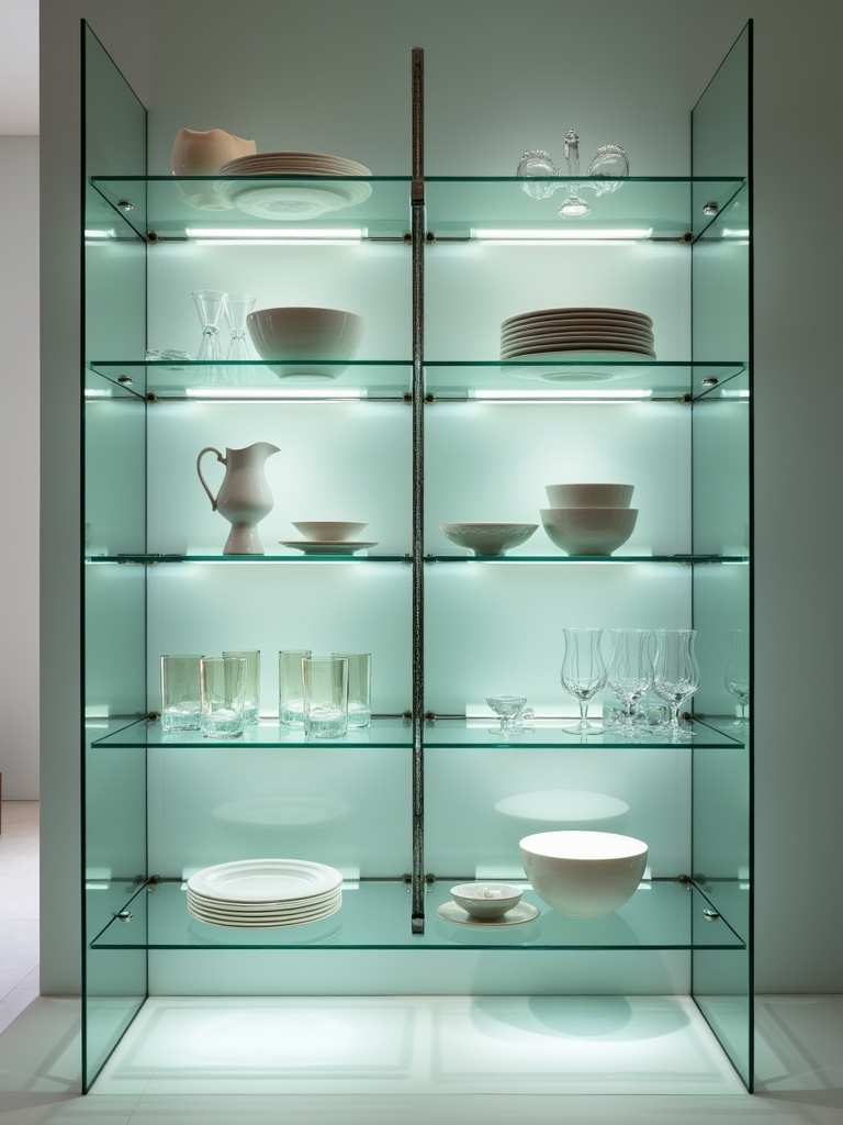 sleek modern floating shelves