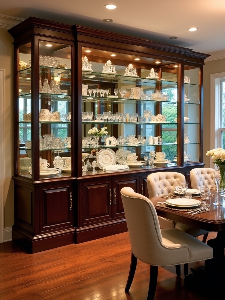 sophisticated glass cabinet showcase