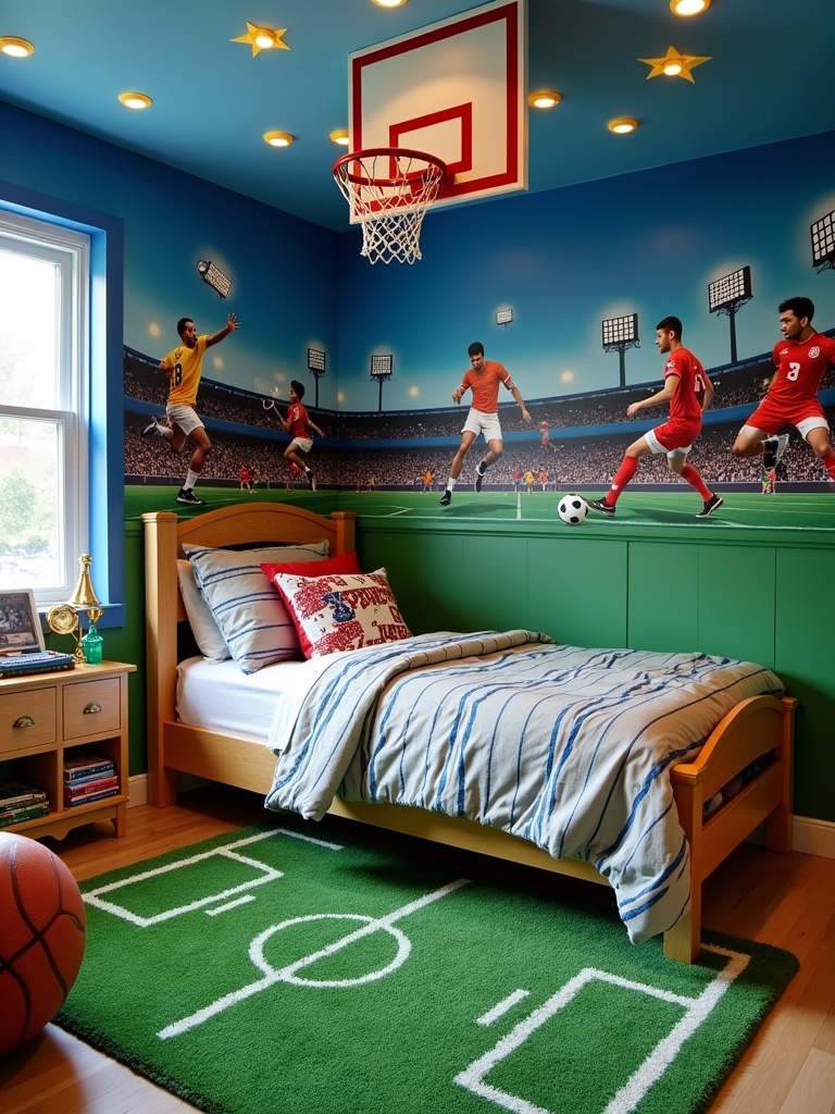 sports themed bedroom transformation