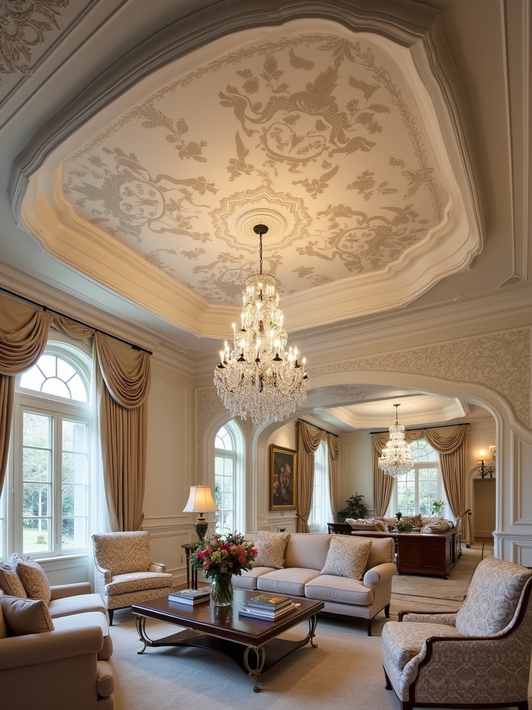 stenciled ceilings create ambiance