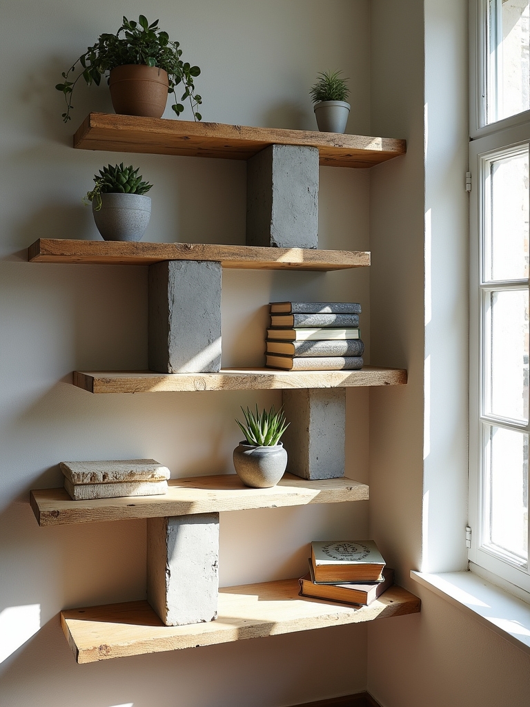 stylish cinder block bookshelf