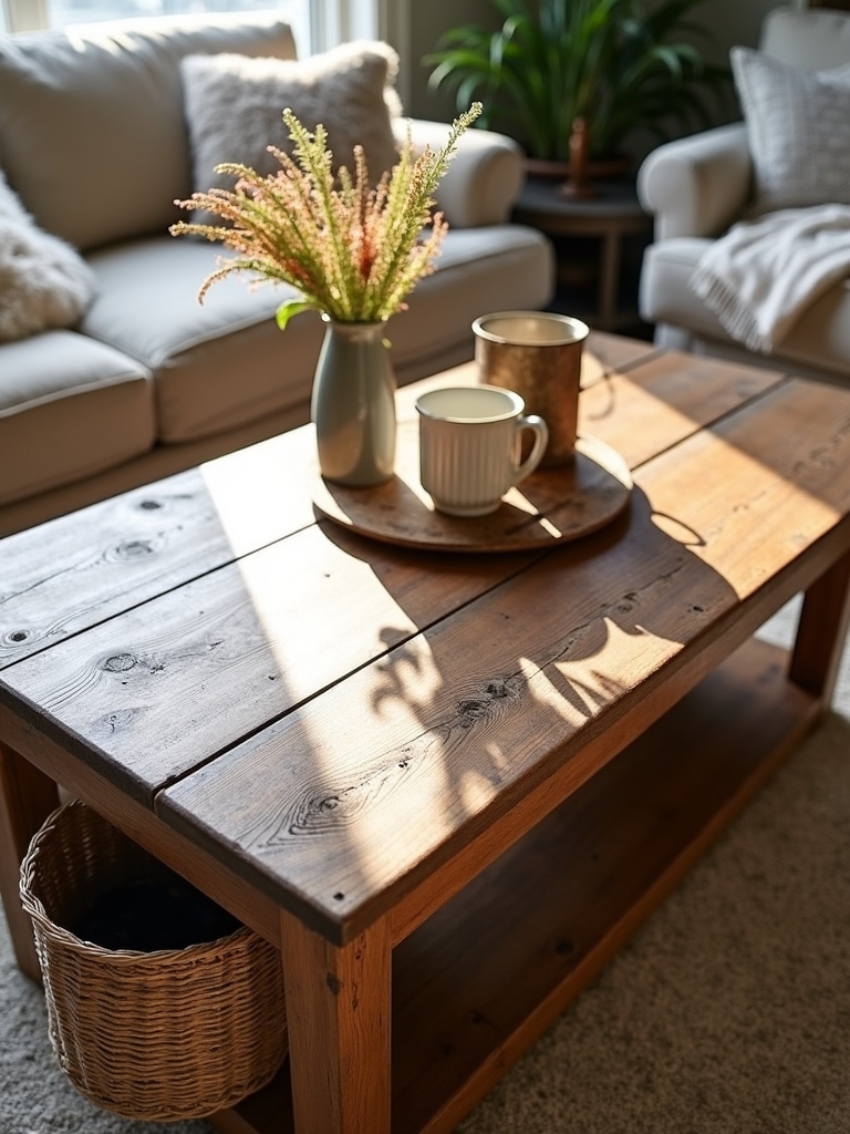 stylish distressed wood table
