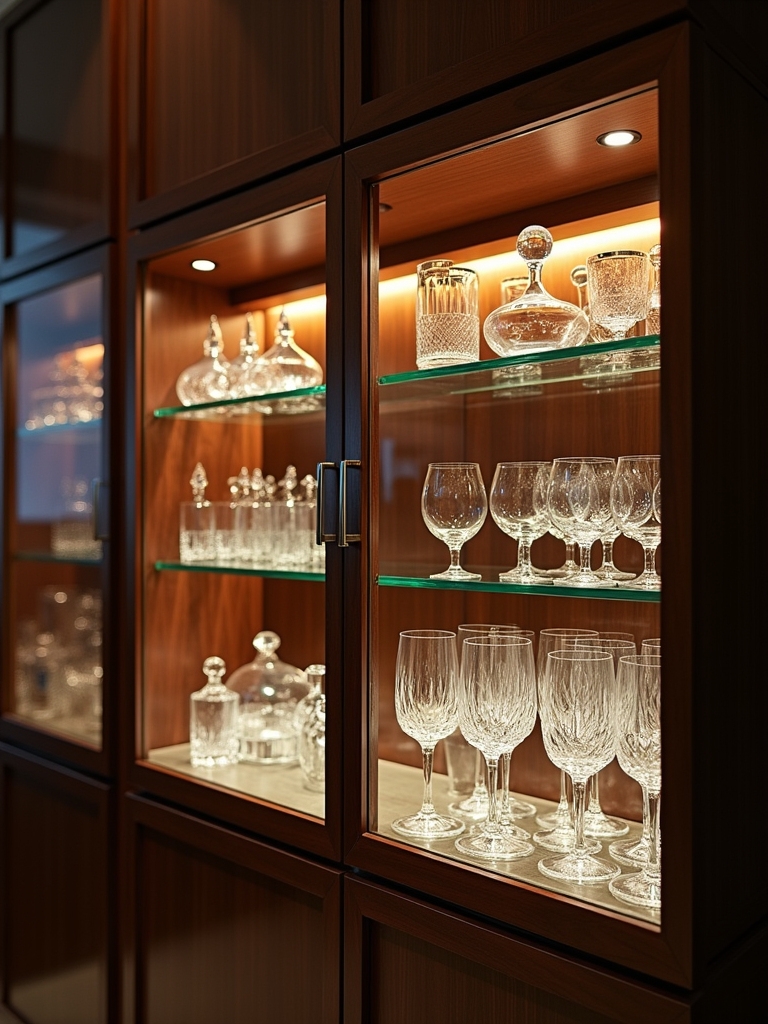 stylish glass bar cabinet