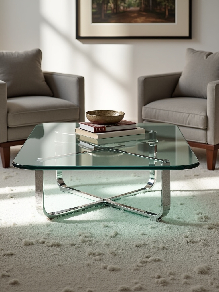 stylish modern glass table
