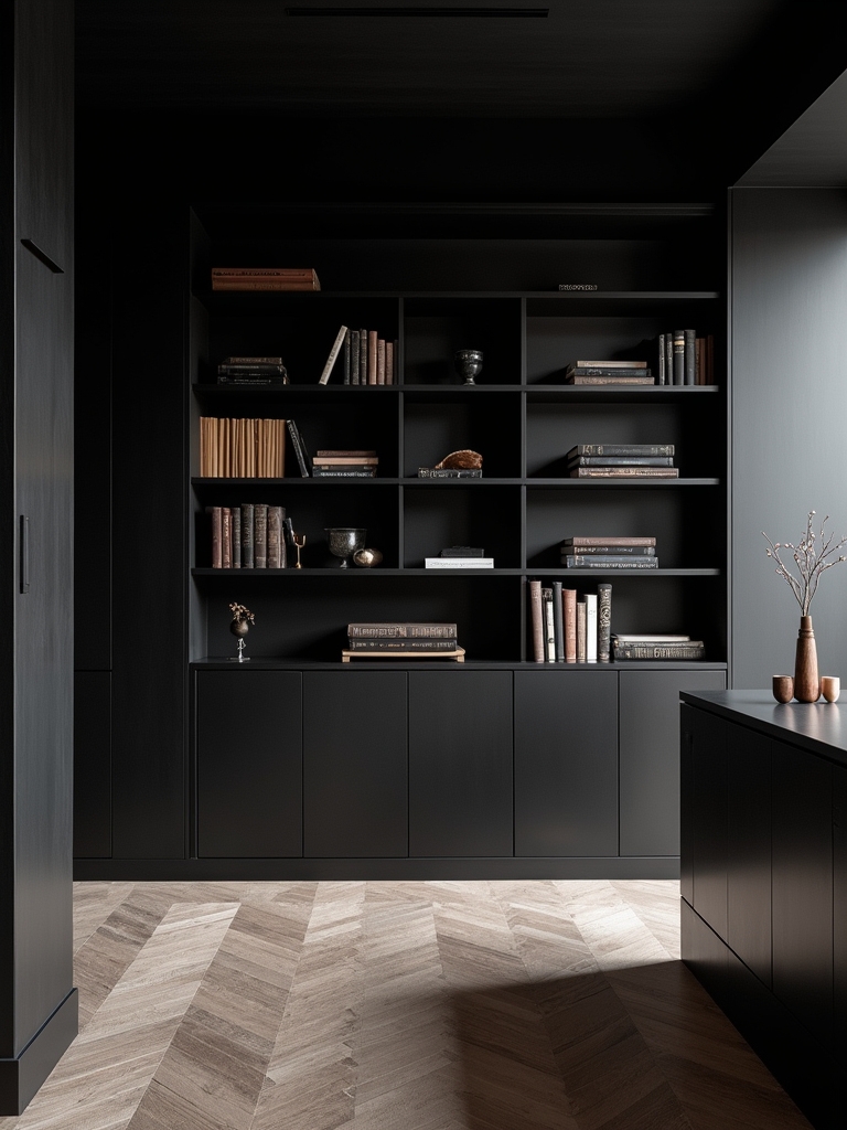 stylish open black shelf