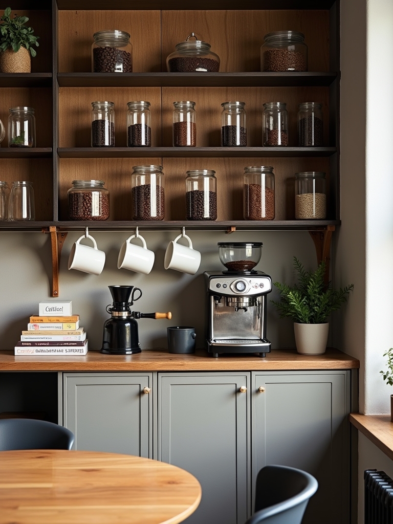 stylish open coffee display