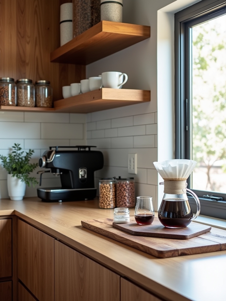 stylish open shelf coffee