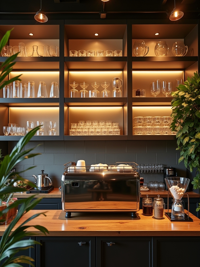stylish open shelving display