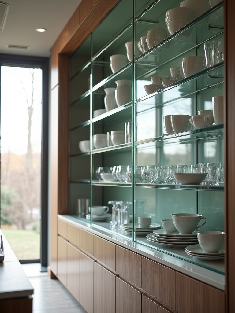stylish organized glass pantry