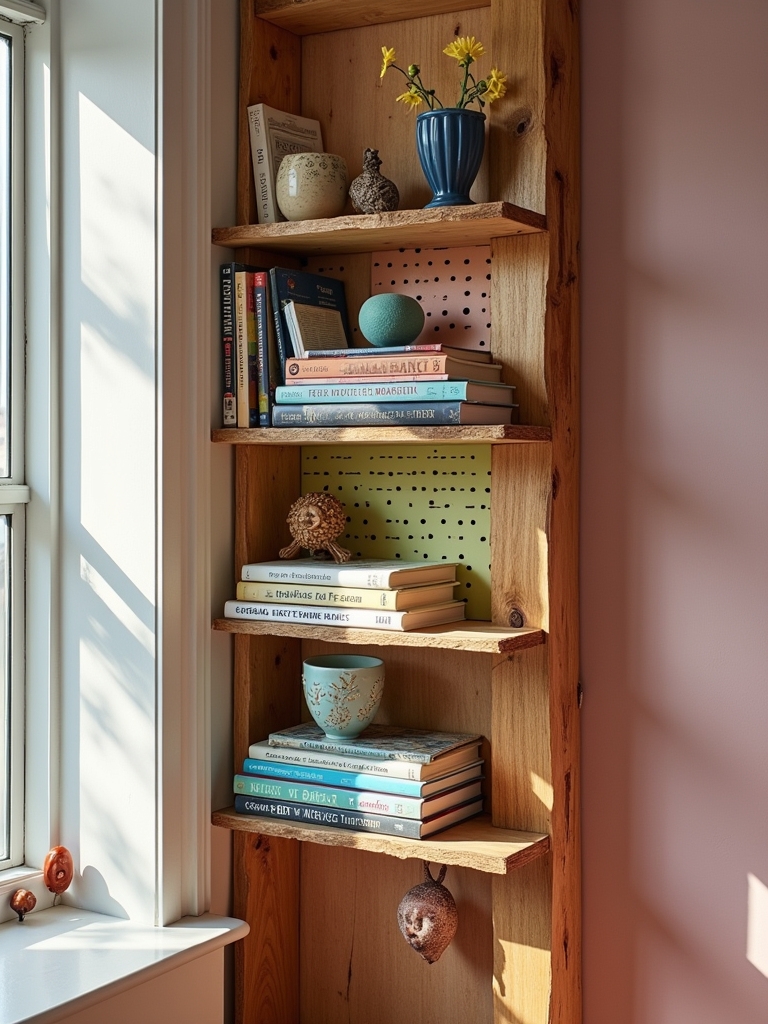 stylish vertical bookshelf organization