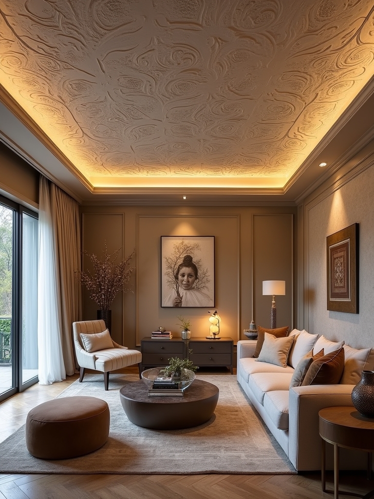 textured ceilings enhance aesthetics