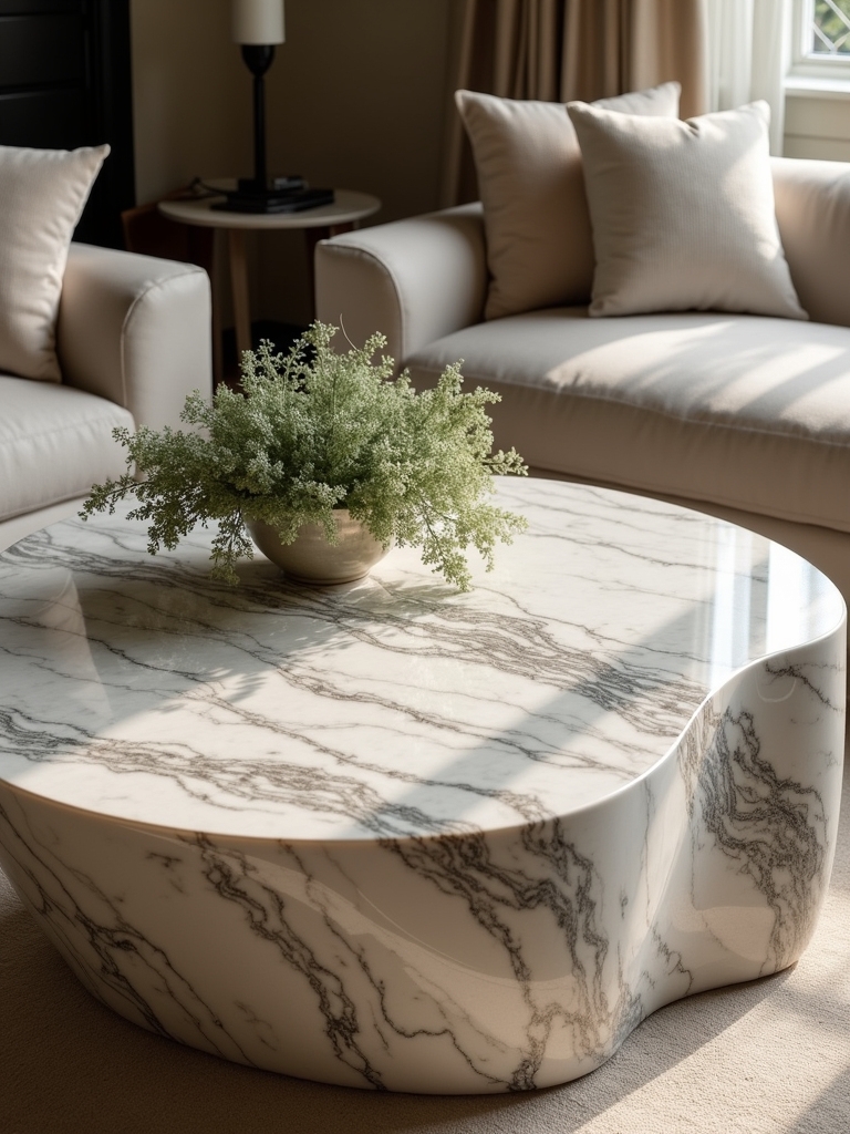 textured marble organic coffee tables