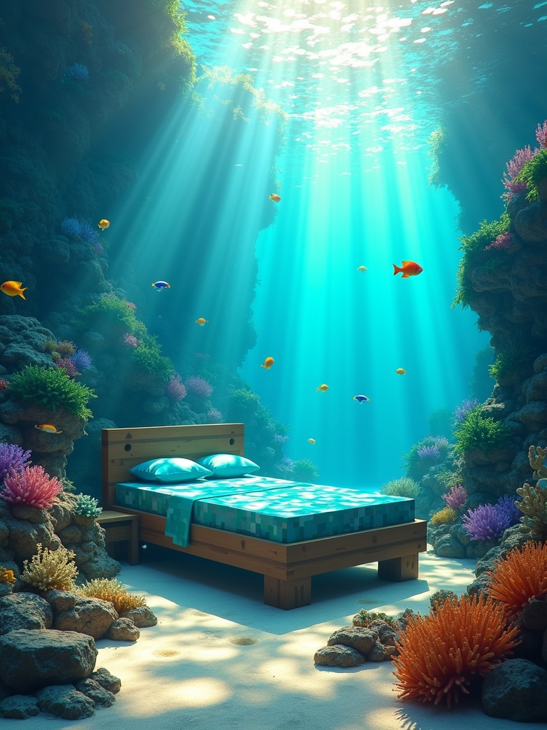 underwater themed bed design
