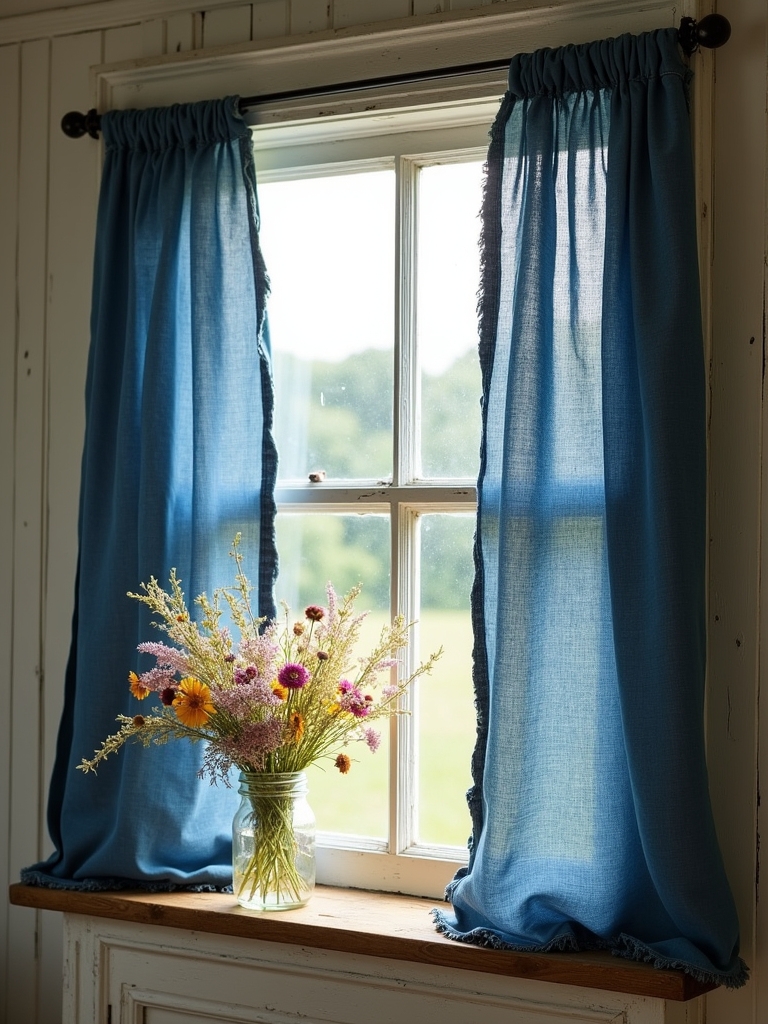 unique distressed denim drapes