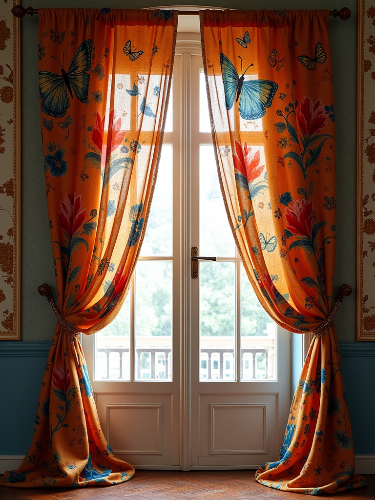 unique hand painted curtains