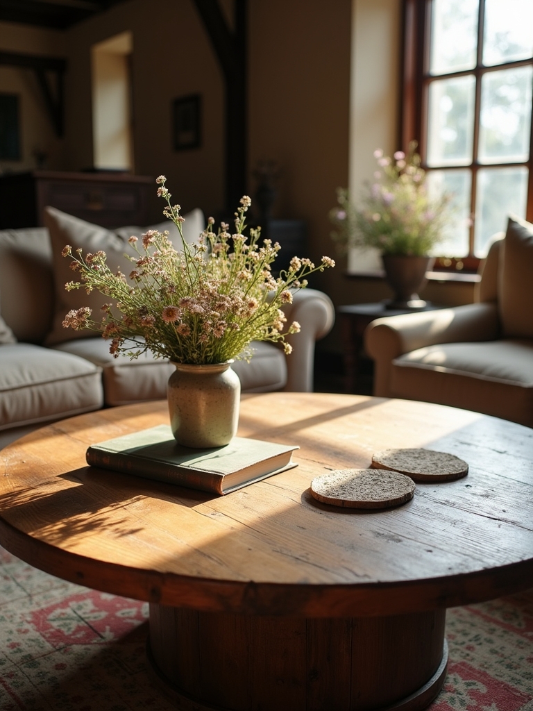 versatile round wooden tables