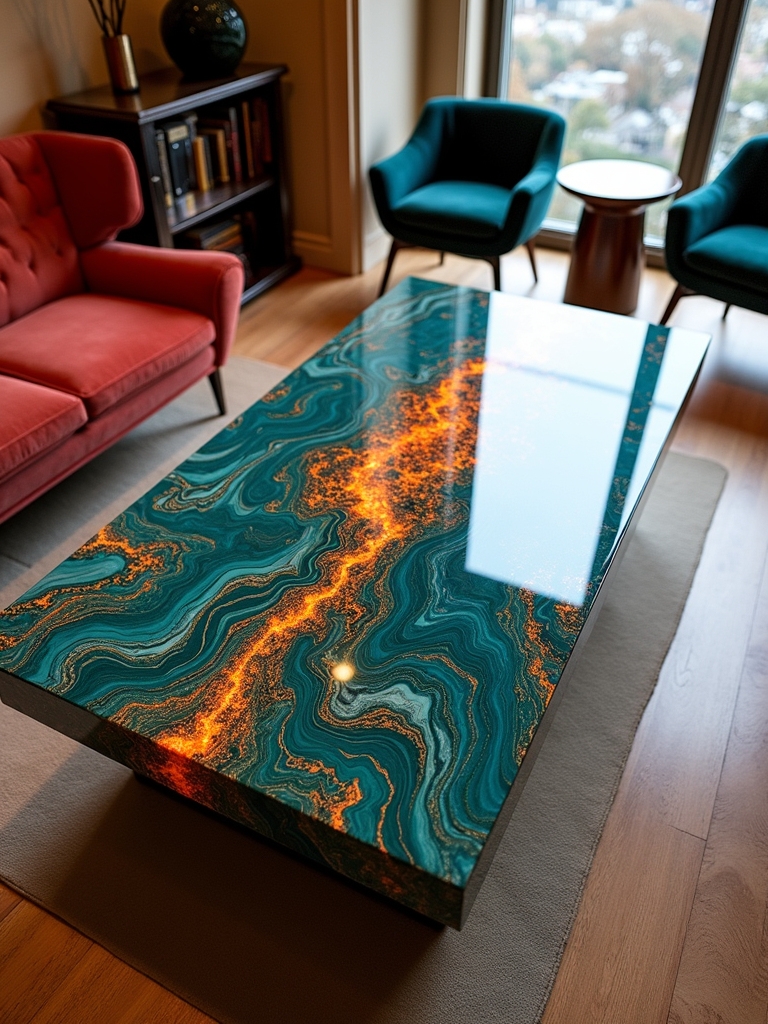 vibrant artistic marble tables