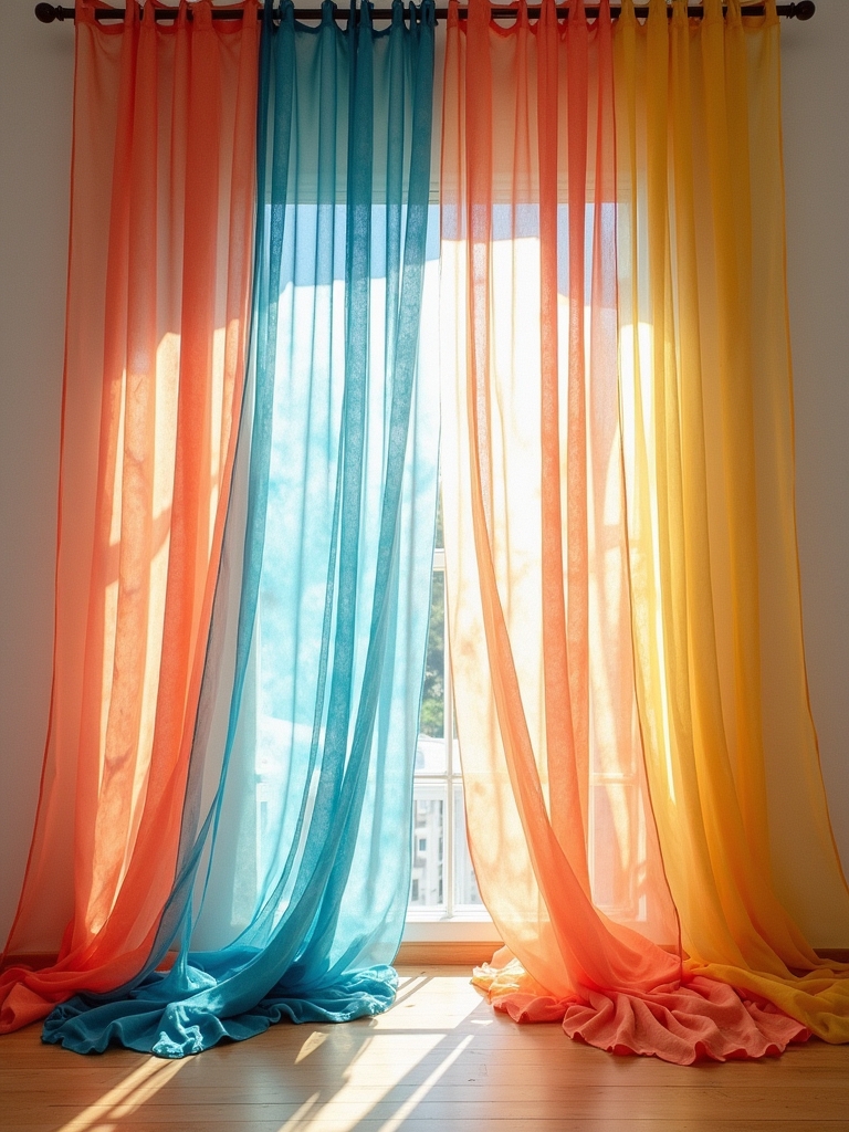 vibrant artistic watercolor curtains
