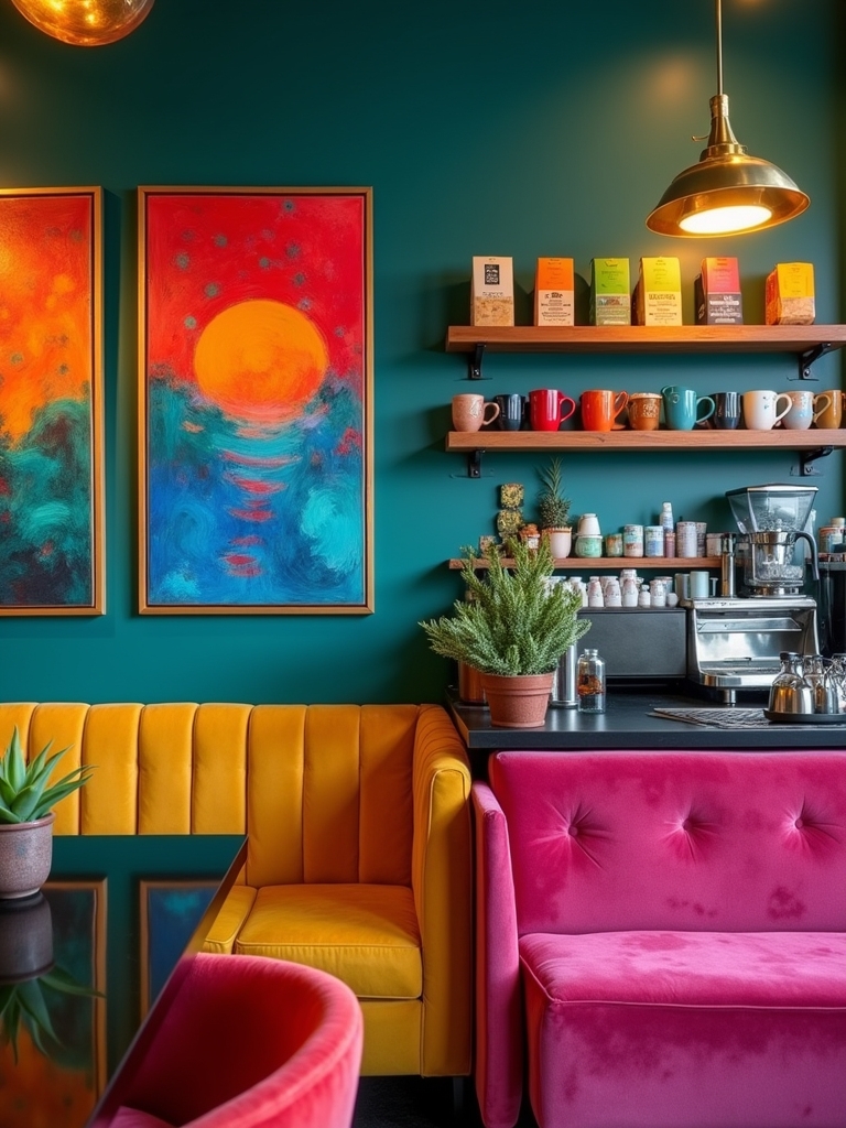 vibrant coffee bar aesthetics