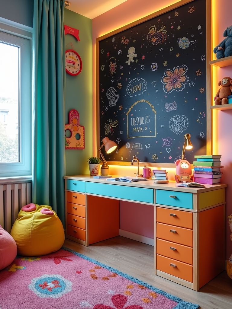 vibrant organized study space
