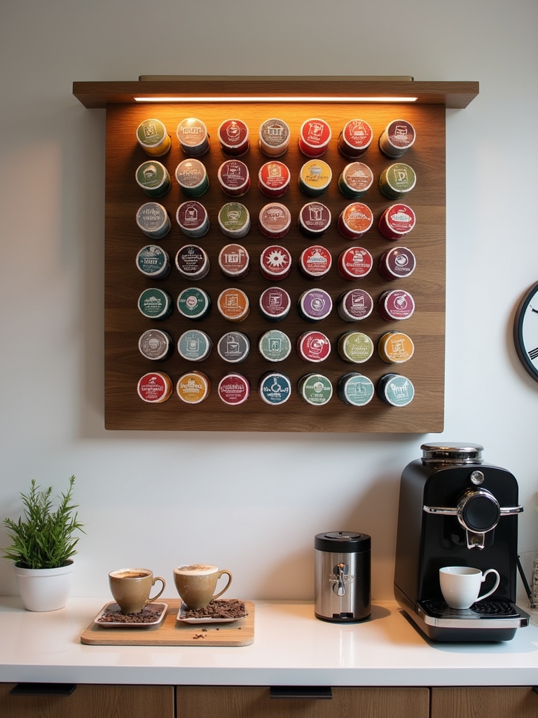 wall mounted coffee pod organizer