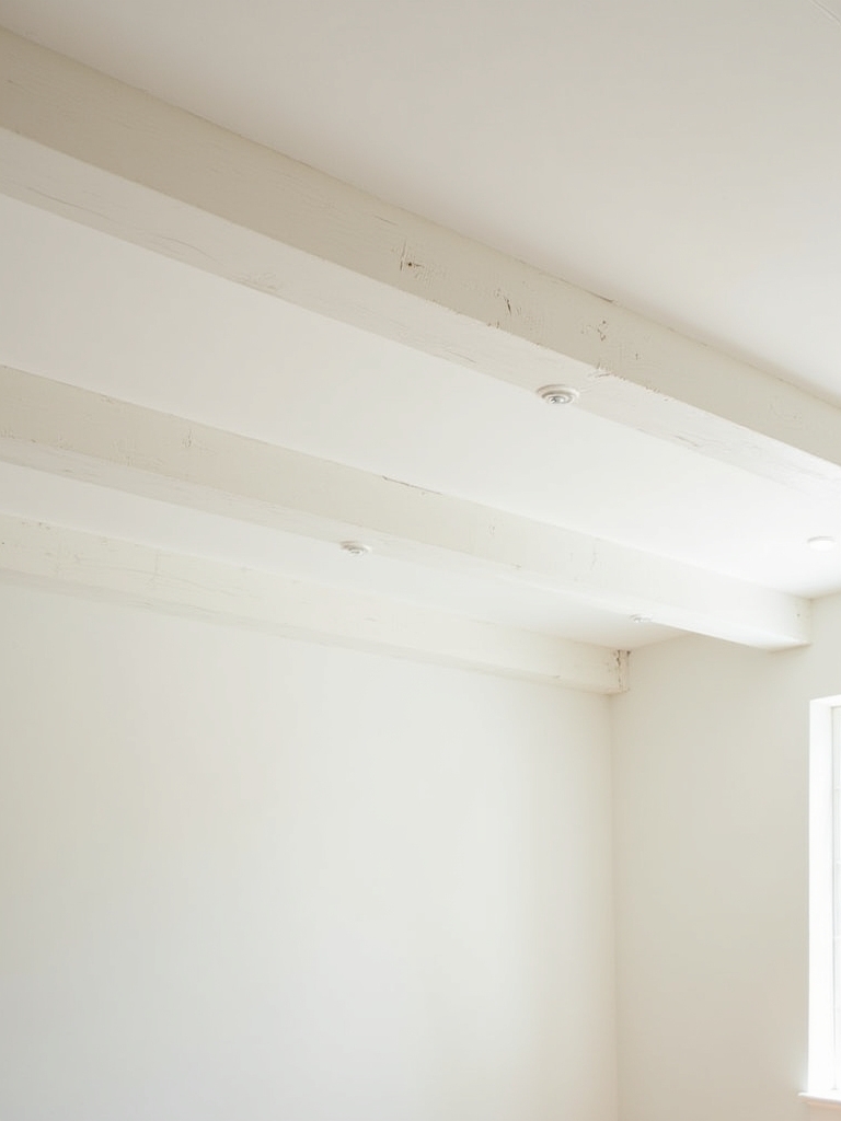 whitewashed beams enhance minimalism