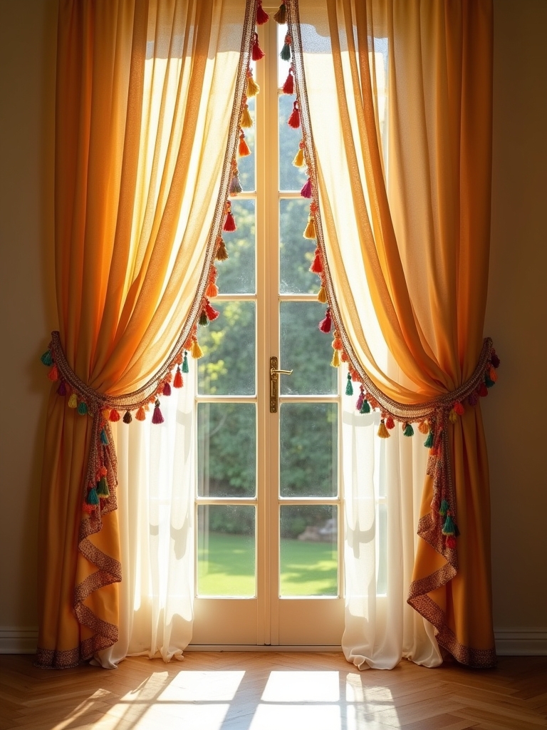bohemian tassels for curtains