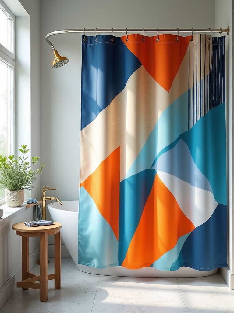 bold geometric bathroom decor
