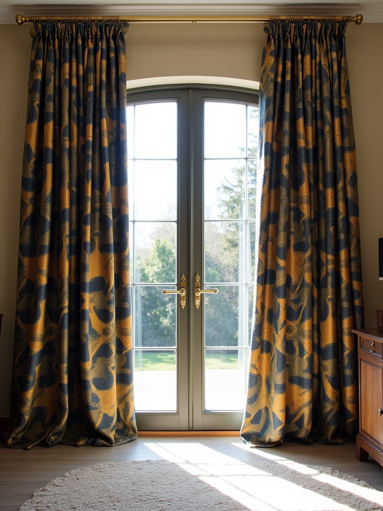 bold geometric curtain designs