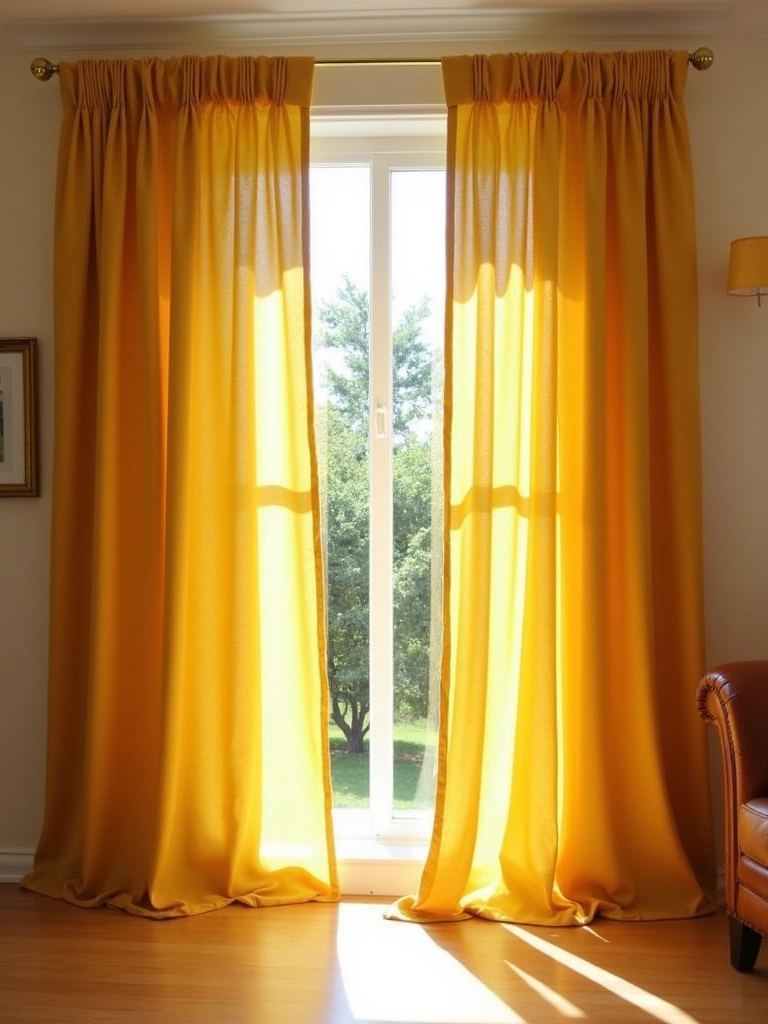 bold modern yellow drapes