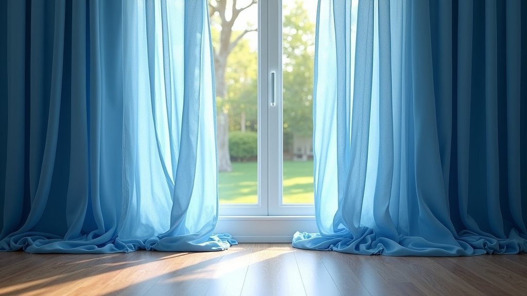 calm blue curtain options