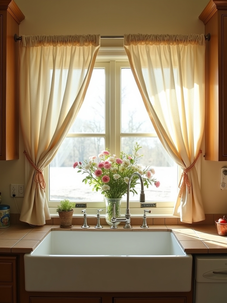 casual tie back curtain styles