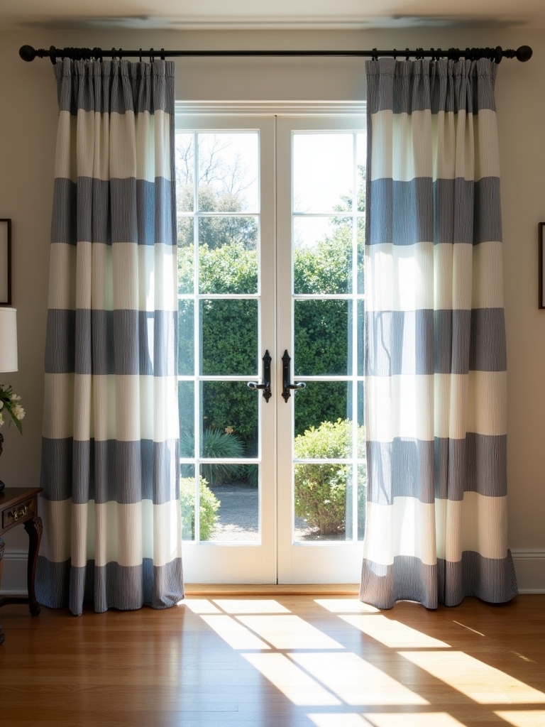 chic nautical striped curtains