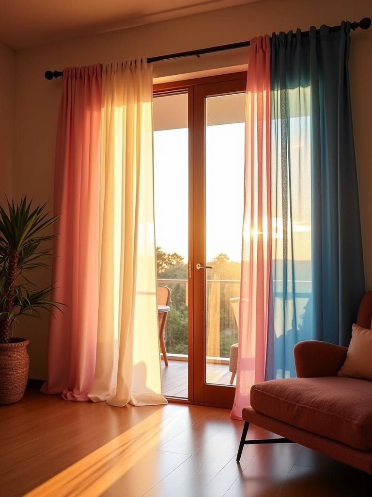 colorful ombre curtain designs