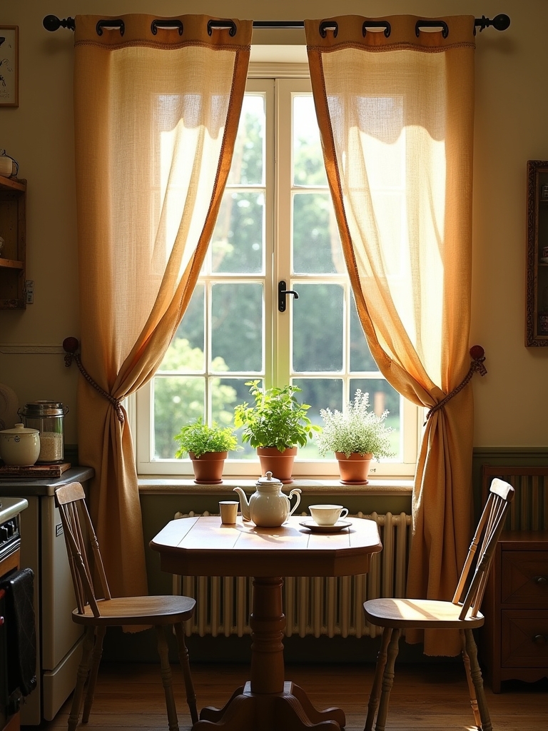 cozy rustic burlap curtains