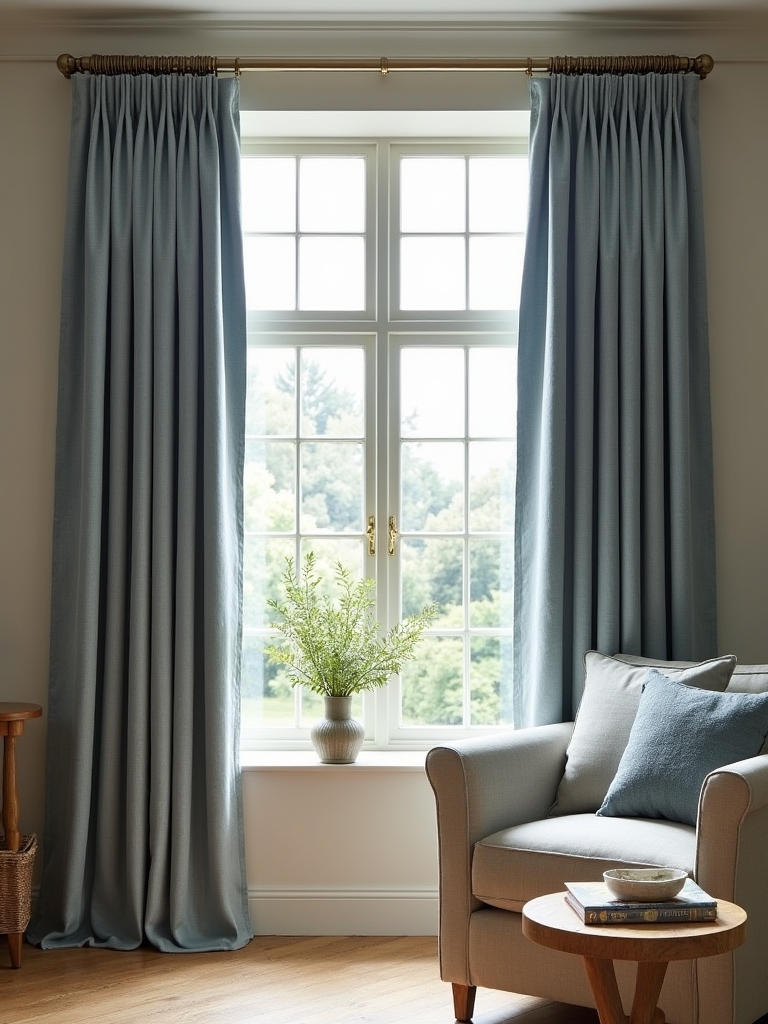 cozy rustic pinch pleat curtains