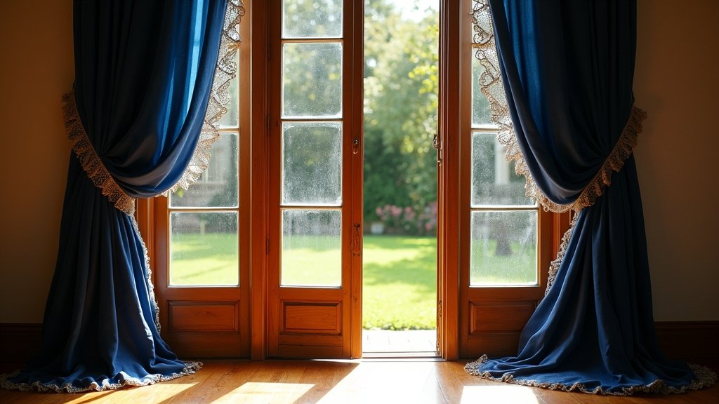 elegant french door curtains