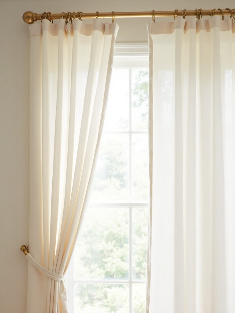 elegant ivory textured curtains