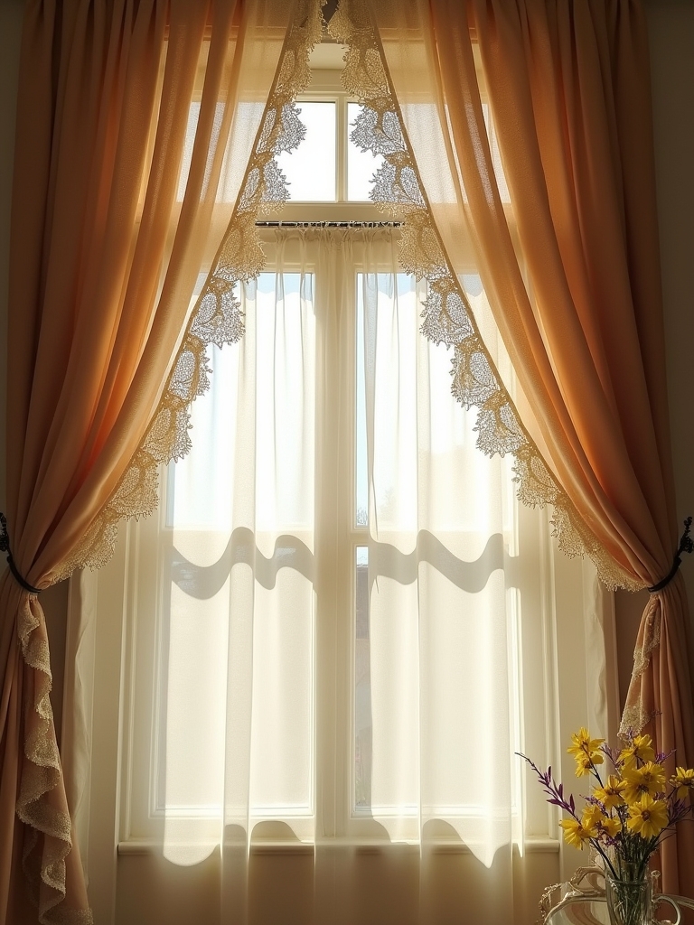 elegant lace curtain transformation