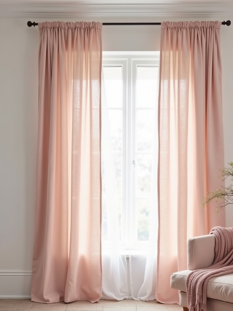 elegant soft blush curtains