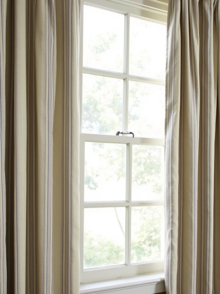 elegant striped window drapes