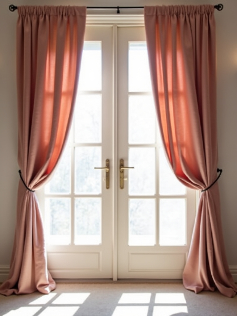 elegant velvet blush curtains
