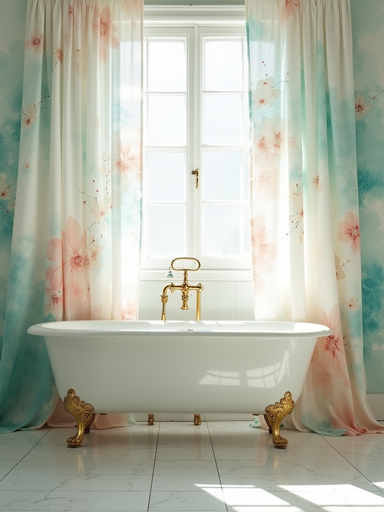 elegant watercolor bathroom decor