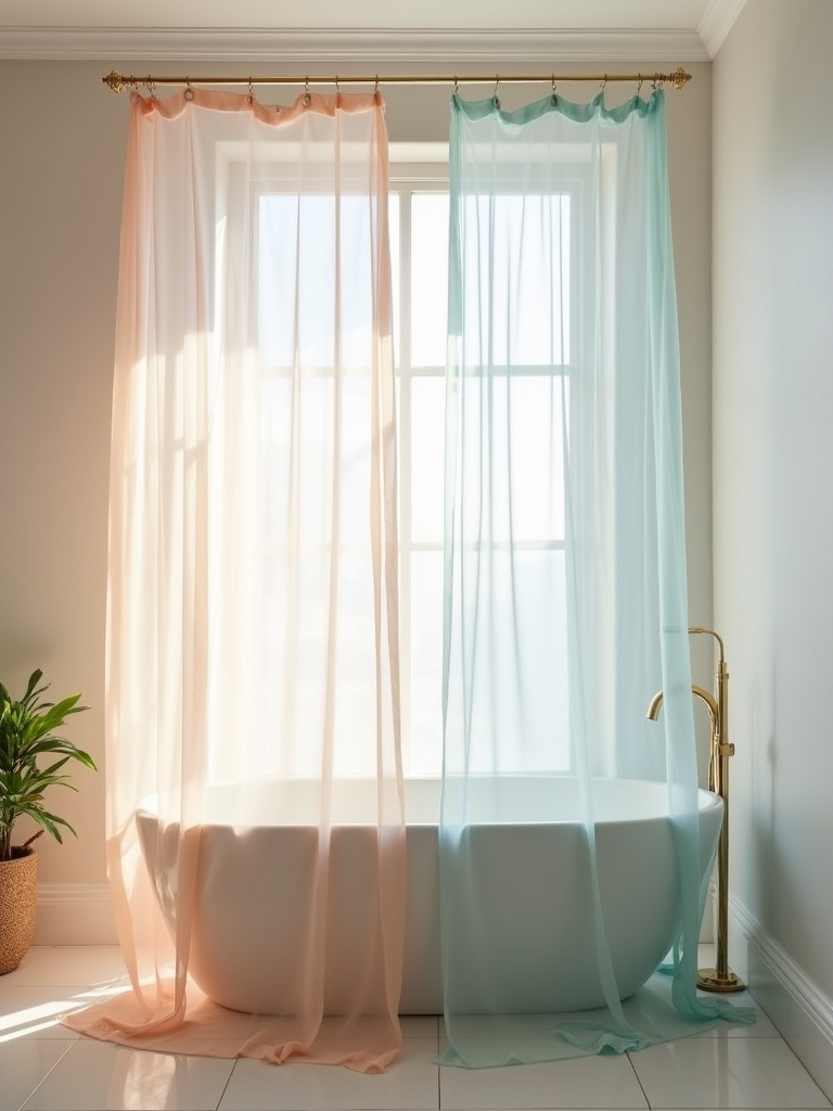 ethereal ombre shower curtains